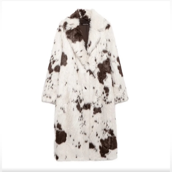 ✨NEW Stylish Black and White Faux Fur Coat - Picture 7 of 8